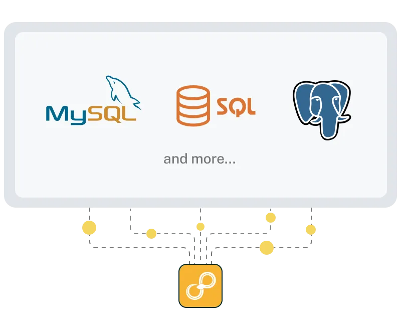 Connect to all data warehouses like SQL Server, Postgres, MySQL and more