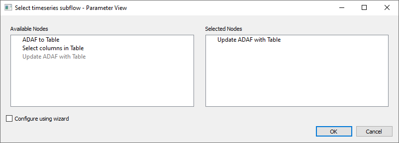 Example subflow settings