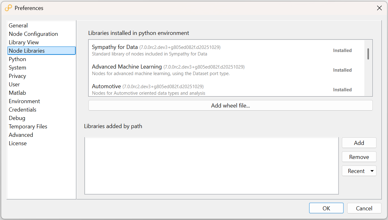 Install wheel file in Preferences.