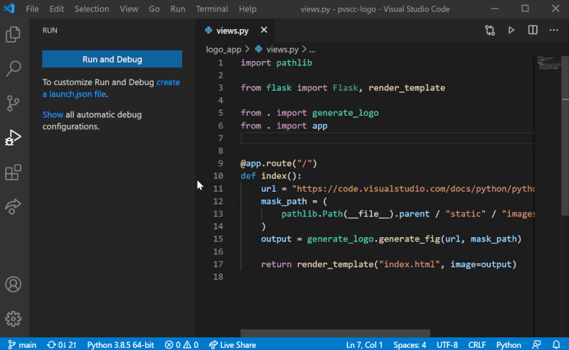 Example from VSCode Tutorial documentation.